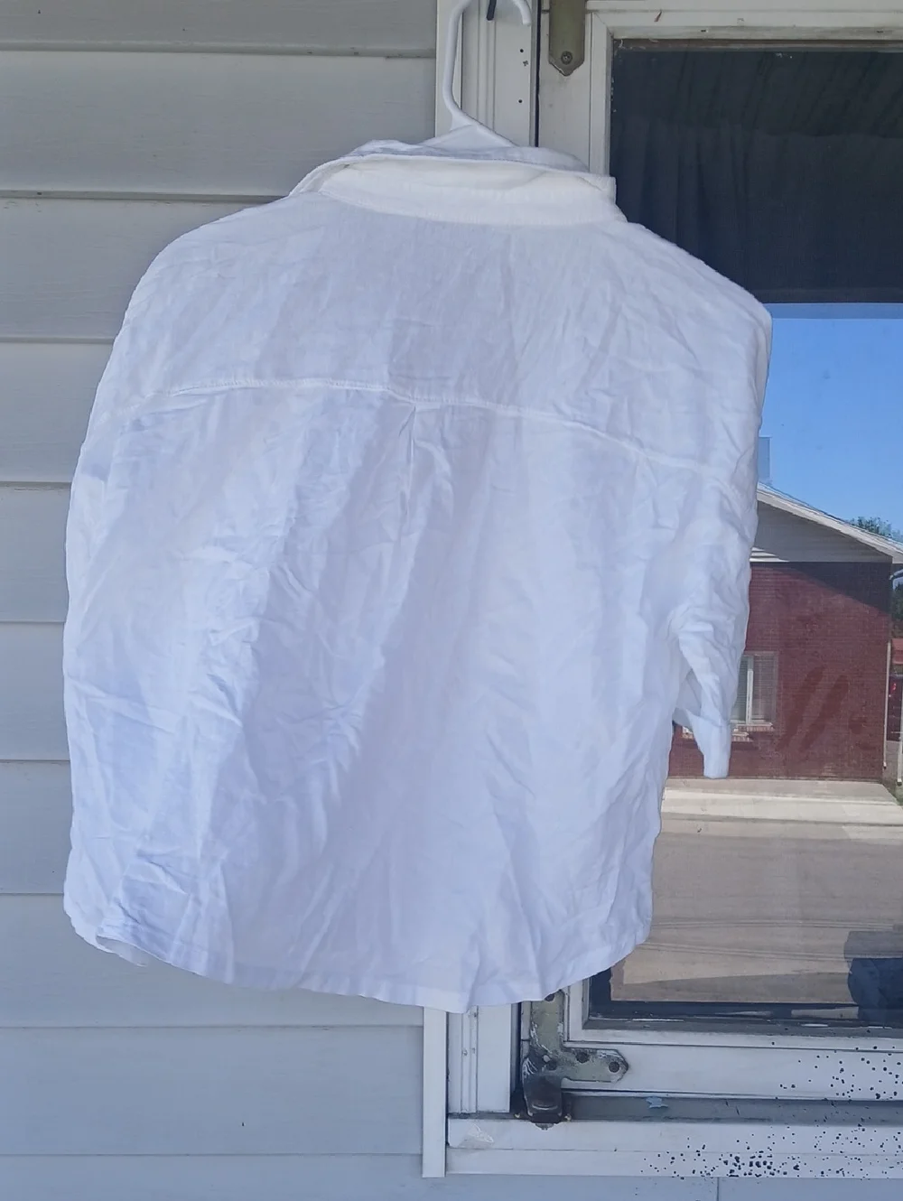 Zara Cropped 100 % Linen White Button-Up Top Cropped Short Sleeves - Picture 4 of 4